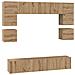Set mobile TV 8 pcs rovere artigianale 80 x 30 x 30 cm - Foto miniatura 1