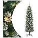 Albero di Natale Artificiale Sottile Verde e Bianco 180 cm - Foto miniatura 1
