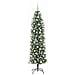 Albero di Natale Artificiale Sottile Verde e Bianco 180 cm - Foto miniatura 3