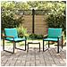 Set di Mobili con cuscino 3 pcs Nero e Turchese Rattan - Foto miniatura 4