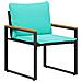 Set di Mobili con cuscino 3 pcs Nero e Turchese Rattan - Foto miniatura 6