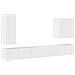Set di Mobiletto da TV a Parete 6 pcs Bianco Lucido - Foto miniatura 1