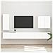 Set di Mobiletto da TV a Parete 6 pcs Bianco Lucido - Foto miniatura 2