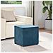 Pouf Blu 41 x 41 x 40 cm Velluto e Legno Ingegnerizzato - Foto miniatura 3