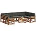 Set di divani da esterno 10 pcs Naturale e Antracite - Foto miniatura 3