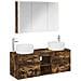 Set di mobili per il bagno 4 pcs Rovere Fumo - Foto miniatura 1