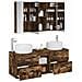 Set di mobili per il bagno 4 pcs Rovere Fumo - Foto miniatura 3