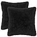 Cuscino con cuscino HEERLEN 2 pz Nero Fleece PV - Foto miniatura 1