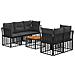 Set di divani da esterno 6 pz Nero e Grigio scuro polyrattan - Foto miniatura 1