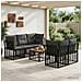Set di divani da esterno 6 pz Nero e Grigio scuro polyrattan - Foto miniatura 3