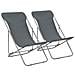 Sedia da Spiaggia Pieghevole 2 pz Acciaio Tessuto Oxford Grigio - Foto miniatura 1