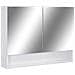Armadietto a Specchio con LED Bianco 80x15x60 cm in MDF - Foto miniatura 1