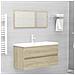 Mobile Lavabo Rovere Sonoma 90x38,5x45 cm in Legno Multistrato - Foto miniatura 3