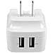 Caricabatterie da Muro a doppia porta x2 USB ad alta potenza (17W / 3.4 Amp) Alimentatore USB da viaggio (Internazionale)  - Foto miniatura 2