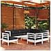 Set Divani Da Giardino 10 Pz Con Cuscini Bianchi Legno Di Pino - Foto miniatura 1