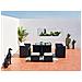 Salotto Da Giardino A Incasso 8 Posti Resina Intrecciata Nero/bianco Miami - Foto miniatura 3