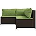 Set Mobili da Giardino 3 pz con Cuscini in Polyrattan Marrone - Foto miniatura 3
