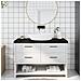 Piano Bagno Marrone Scuro 120x50x (2-6) cm Legno Trattato - Foto miniatura 9
