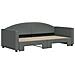 Divano Letto Con Letto Estraibile Grigio Scuro 90x190cm Tessuto - Foto miniatura 3