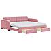 Divano Letto Estraibile Con Cassetti Rosa 100x200 Cm Velluto - Foto miniatura 1