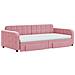 Divano Letto Estraibile Con Cassetti Rosa 100x200 Cm Velluto - Foto miniatura 5