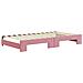 Divano Letto Estraibile Con Cassetti Rosa 100x200 Cm Velluto - Foto miniatura 8