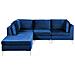 4 Posti Evja Velluto Blu Marino Con Ottomana Lato Destro - Foto miniatura 8