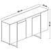 Luxor - Credenza Design Legno E Oro 160 Cm - 4 Ante - Foto miniatura 4