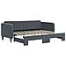 Divano Letto Con Letto Estraibile Grigio Scuro 90x200cm Velluto - Foto miniatura 2