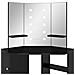 Lusso Casadino -  Tavolino Da Trucco Angolare Con Led Nero 111x54x141,5 Cm - Foto miniatura 6