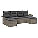 Set da giardino  a 6 pezzi con cuscini grigio polyrattan, Divano da giardino a 2 posti con storage e cuscini grigio polyrattan - Foto miniatura 1
