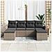 Set da giardino  a 6 pezzi con cuscini grigio polyrattan, Divano da giardino a 2 posti con storage e cuscini grigio polyrattan - Foto miniatura 3