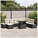 Set Divani Giardino 9 Pezzi con Cuscini Nero Rattan Polimerico - Foto miniatura 2