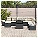 Set Divani Giardino 9 Pezzi con Cuscini Nero Rattan Polimerico - Foto miniatura 3