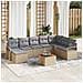 Set Divano da Giardino 9 Pezzi con Cuscini Beige Rattan Polietilene Acacia, Divano da Giardino 2 Posti con Cuscini Beige Rattan Polietilene - Foto miniatura 2