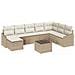 Set Divano da Giardino da 9 Pezzi con Cuscini Brown Rattan Sintetico - Foto miniatura 1