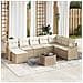 Set Divano da Giardino da 9 Pezzi con Cuscini Brown Rattan Sintetico - Foto miniatura 2