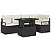 Set divani giardino  6 pezzi con cuscini Rattan nero, Divano giardino  2 posti con cuscini Rattan nero - Foto miniatura 1