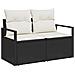 Set divani giardino  6 pezzi con cuscini Rattan nero, Divano giardino  2 posti con cuscini Rattan nero - Foto miniatura 4
