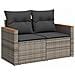 Set Divano da Giardino 5 pz con Cuscini Grigio in Polyrattan - Foto miniatura 4