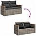 Set Divano da Giardino 5 pz con Cuscini Grigio in Polyrattan - Foto miniatura 7