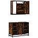 Set Mobili da Bagno 2 pz Rovere Fumo in Legno Multistrato - Foto miniatura 8