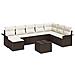 Set Divano da Giardino con cuscino 9 pcs Grigio Poly Rattan - Foto miniatura 1