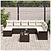 Set Divano da Giardino con cuscino 9 pcs Grigio Poly Rattan - Foto miniatura 3