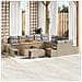 Set Divano da Giardino con cuscino 13 pcs Beige Poly Rattan - Foto miniatura 2
