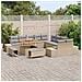 Set Divano da Giardino con cuscino 13 pcs Beige Poly Rattan - Foto miniatura 3