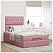 Struttura Letto Pouf con Materassi Rosa 120x190 cm Velluto - Foto miniatura 4