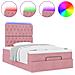 Struttura Letto Pouf con Materassi Rosa 120x190 cm Velluto - Foto miniatura 5