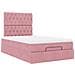 Struttura Letto Pouf con Materassi Rosa 120x190 cm Velluto - Foto miniatura 7