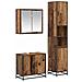 Set di mobili per il bagno con lo scaffale 3 pcs Legno vecchio - Foto miniatura 1